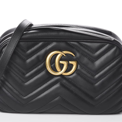 Gucci Calfskin Matelasse Small GG Marmont Chain Shoulder Bag Black 8 of 8