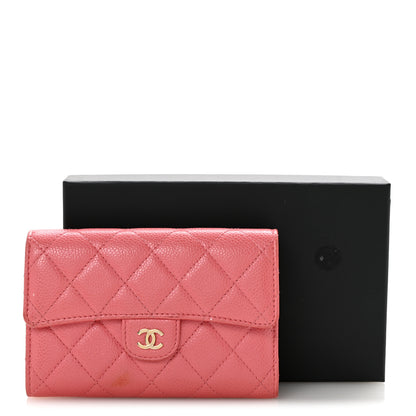 Chanel Metallic Caviar Quilted Medium Flap Wallet Pink 12 of 12