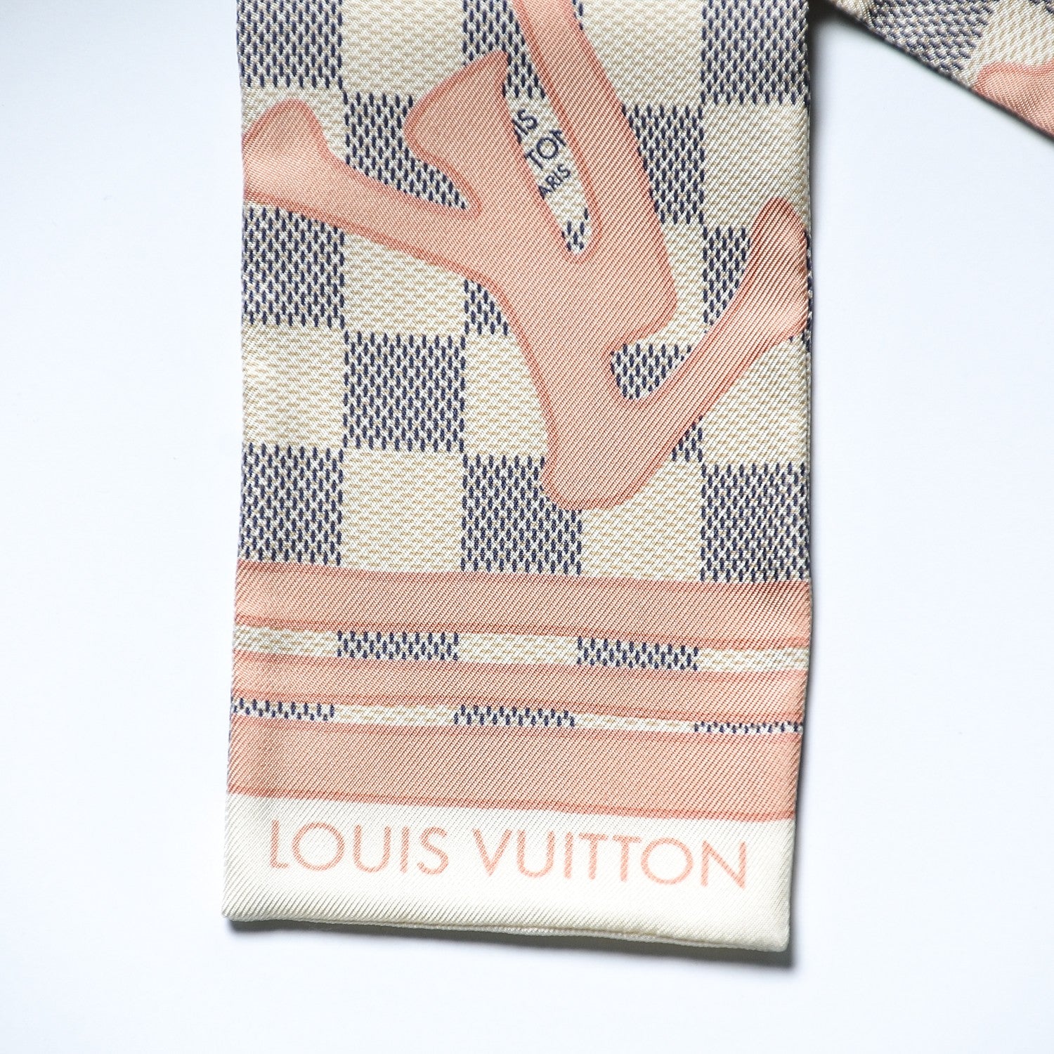 Louis Vuitton Silk Damier Azur Tahitienne Bandeau Rose Ballerine 3 of 4