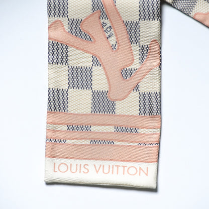 Louis Vuitton Silk Damier Azur Tahitienne Bandeau Rose Ballerine 3 of 4