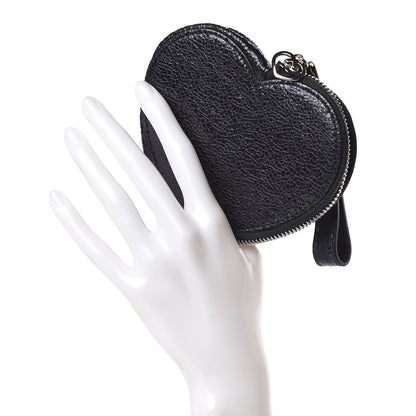 Gucci Crackled Calfskin Heart Coin Purse Navy 3 of 8