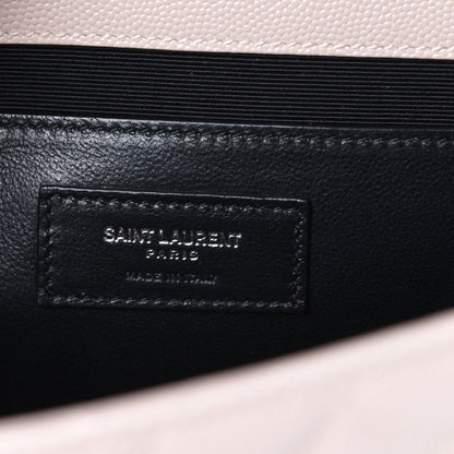 Saint Laurent Grain De Poudre Textured Mixed Matelasse Medium Triquilt Monogram Satchel Marble Pink 5 of 9