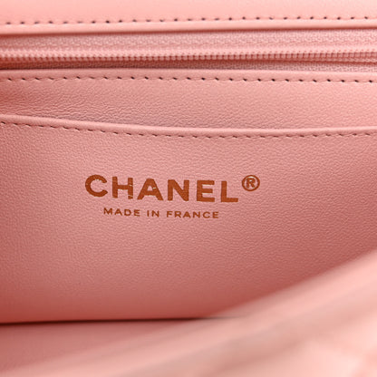 Chanel Lambskin Quilted Mini Top Handle Rectangular Flap Light Pink 6 of 10