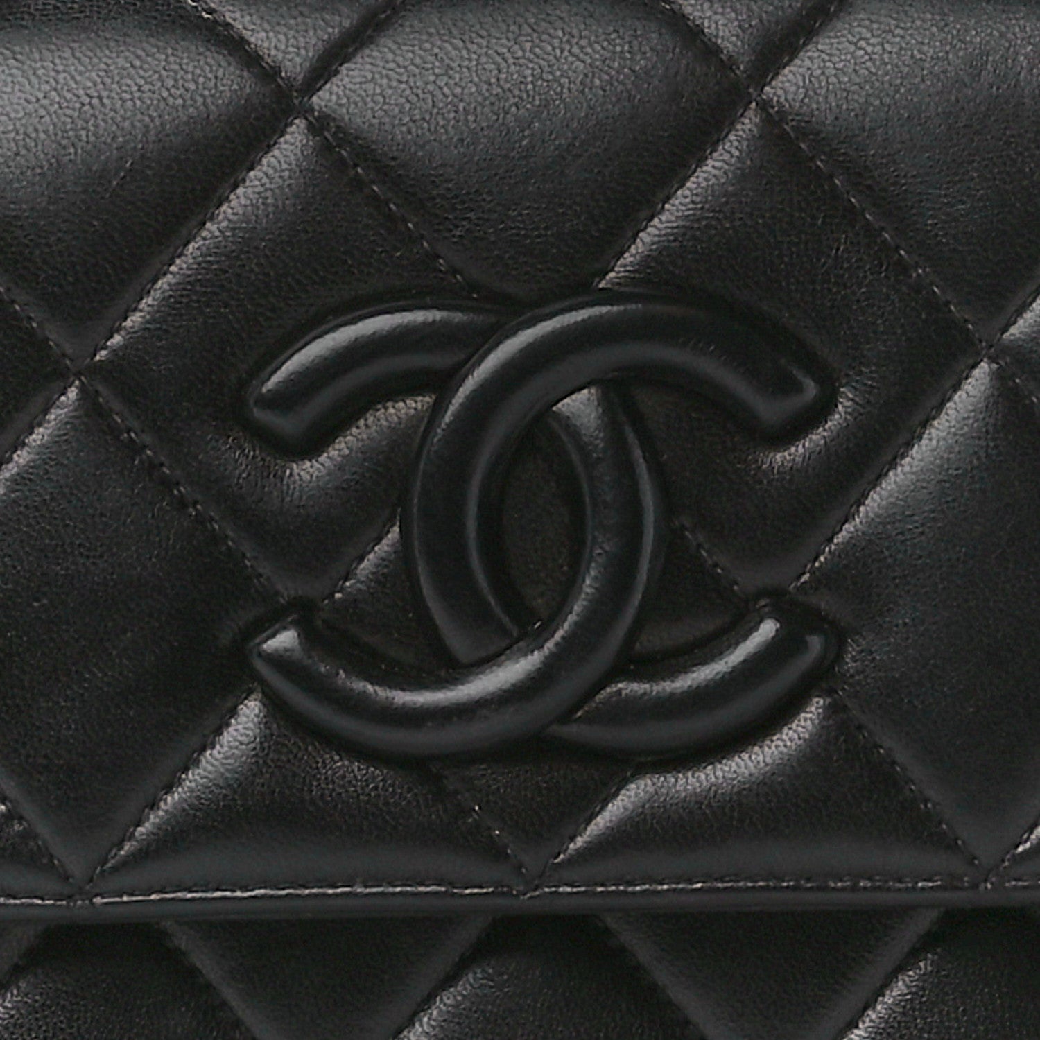 Chanel Lambskin Quilted CC Single Flap Shoulder Bag Black 10 of 14
