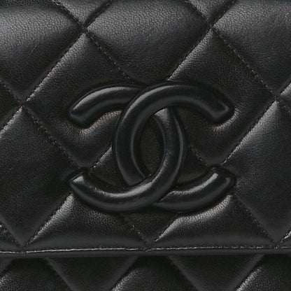 Chanel Lambskin Quilted CC Single Flap Shoulder Bag Black 10 of 14