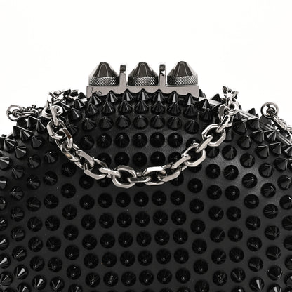 Christian Louboutin Calfskin Spikes Mina Chain Clutch Black 8 of 12