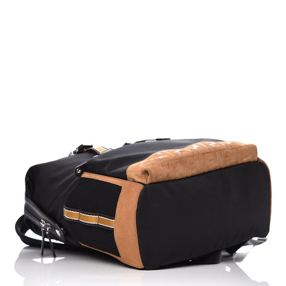 Fendi Nylon Contrast Buckle Backpack Black Copper 4 of 9