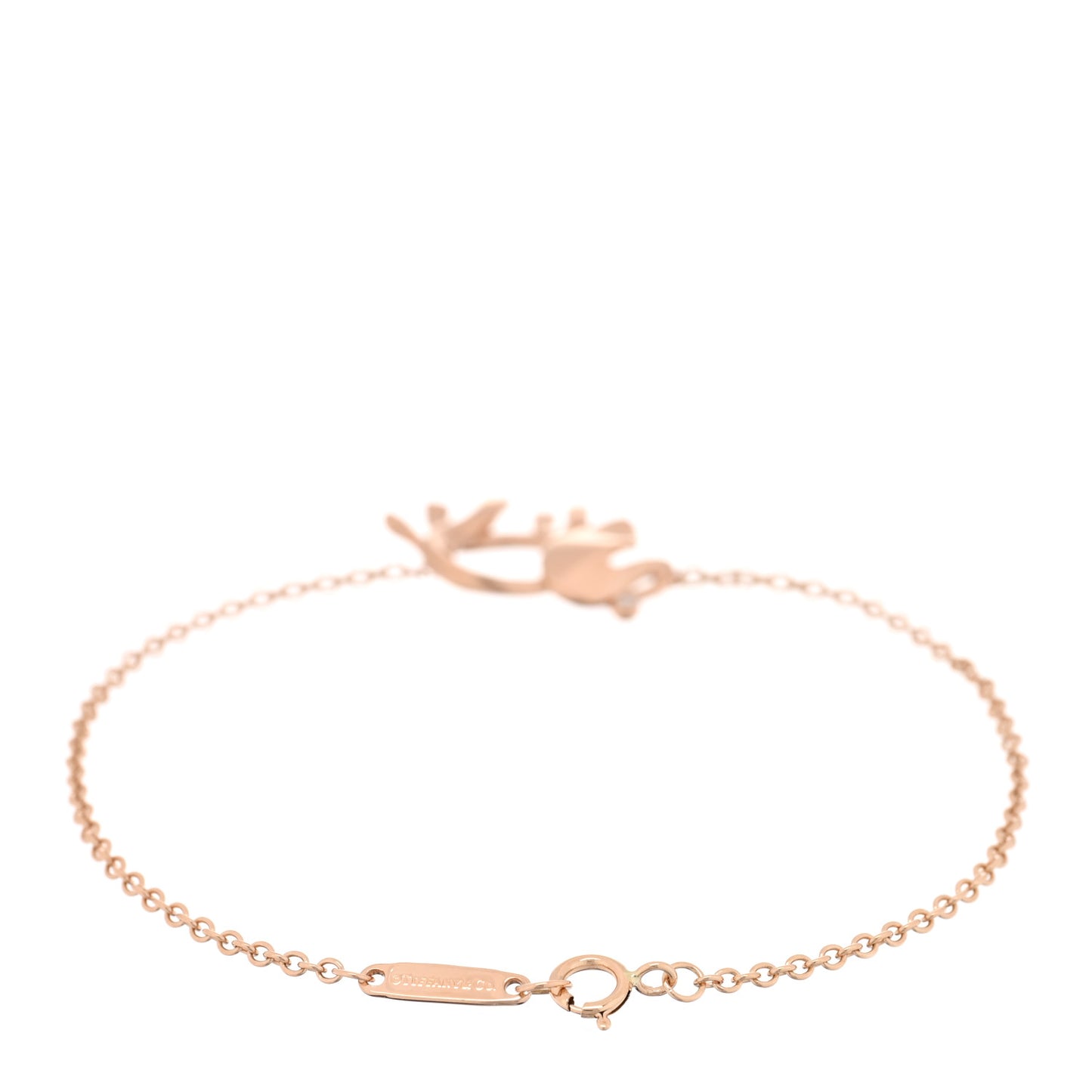 18K Rose Gold Diamond Save the Wild Elephant Bracelet