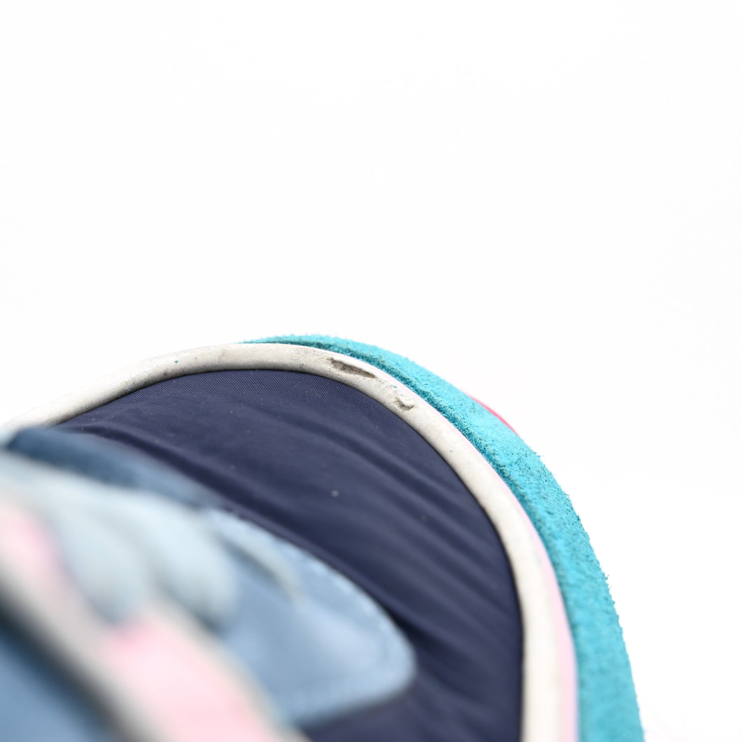 Nylon Calfskin Suede CC Sneakers 40 Navy Turquoise