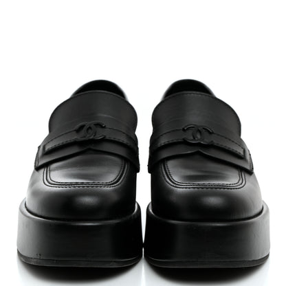 Chanel Calfskin CC Platform Loafers 36 Black 2 of 8