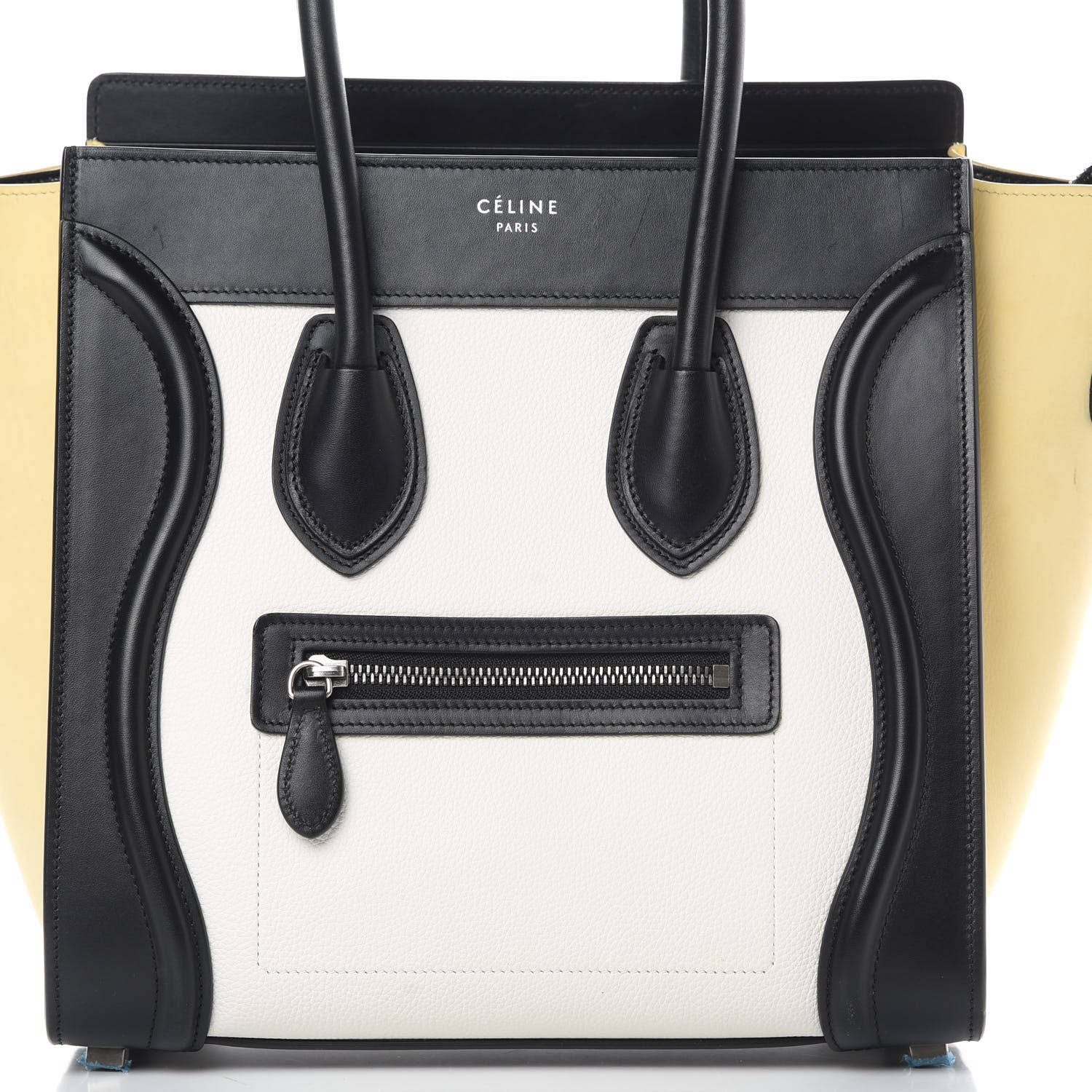 Celine Grained Baby Calfskin Nubuck Micro Tri-Color Luggage White 7 of 15