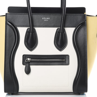 Celine Grained Baby Calfskin Nubuck Micro Tri-Color Luggage White 7 of 15