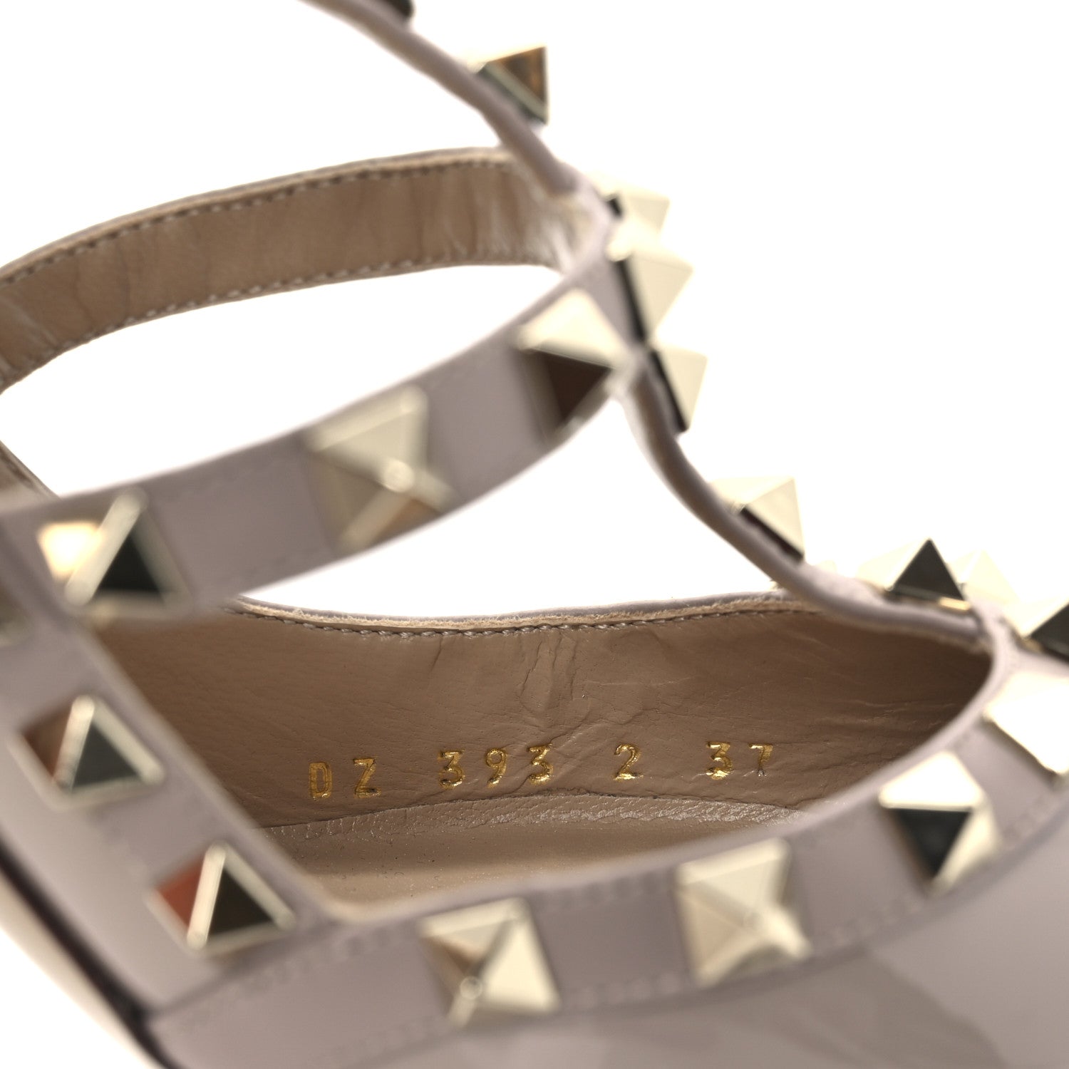 Valentino Garavani Patent Nappa Rockstud Ankle Strap 100mm Pumps 37 Poudre 10 of 13