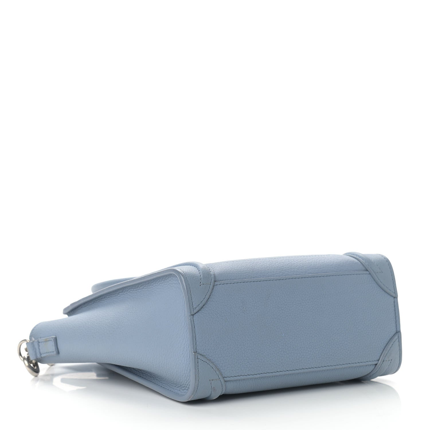 Celine Drummed Calfskin Nano Luggage Blue 3 of 8