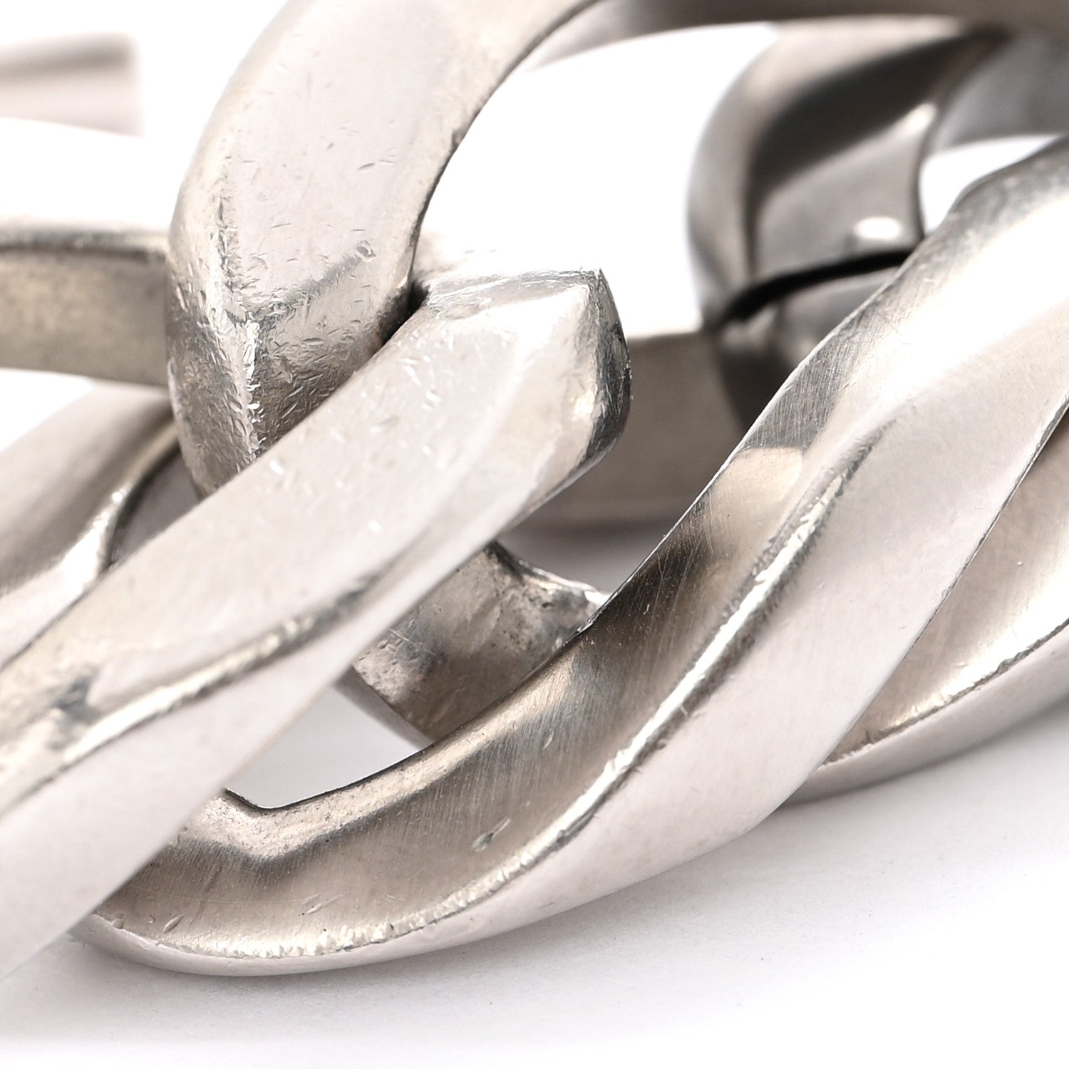 Chanel Metal Chain Link CC Bracelet Silver Ruthenium 4 of 5