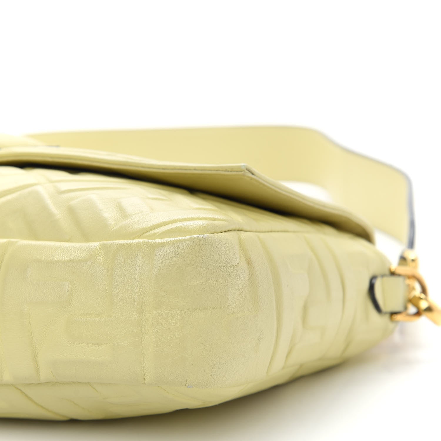 Fendi Nappa FF 1974 Embossed Large Baguette Banana 8 of 13