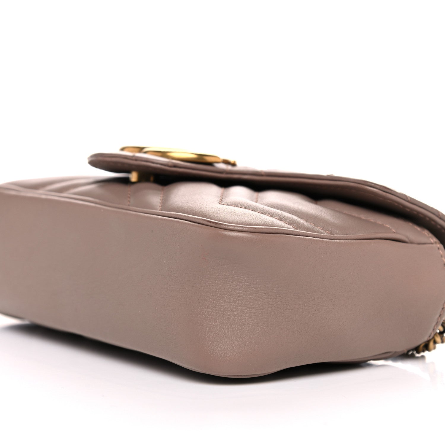 Gucci Calfskin Matelasse Super Mini GG Marmont Shoulder Bag Porcelain Rose 8 of 17