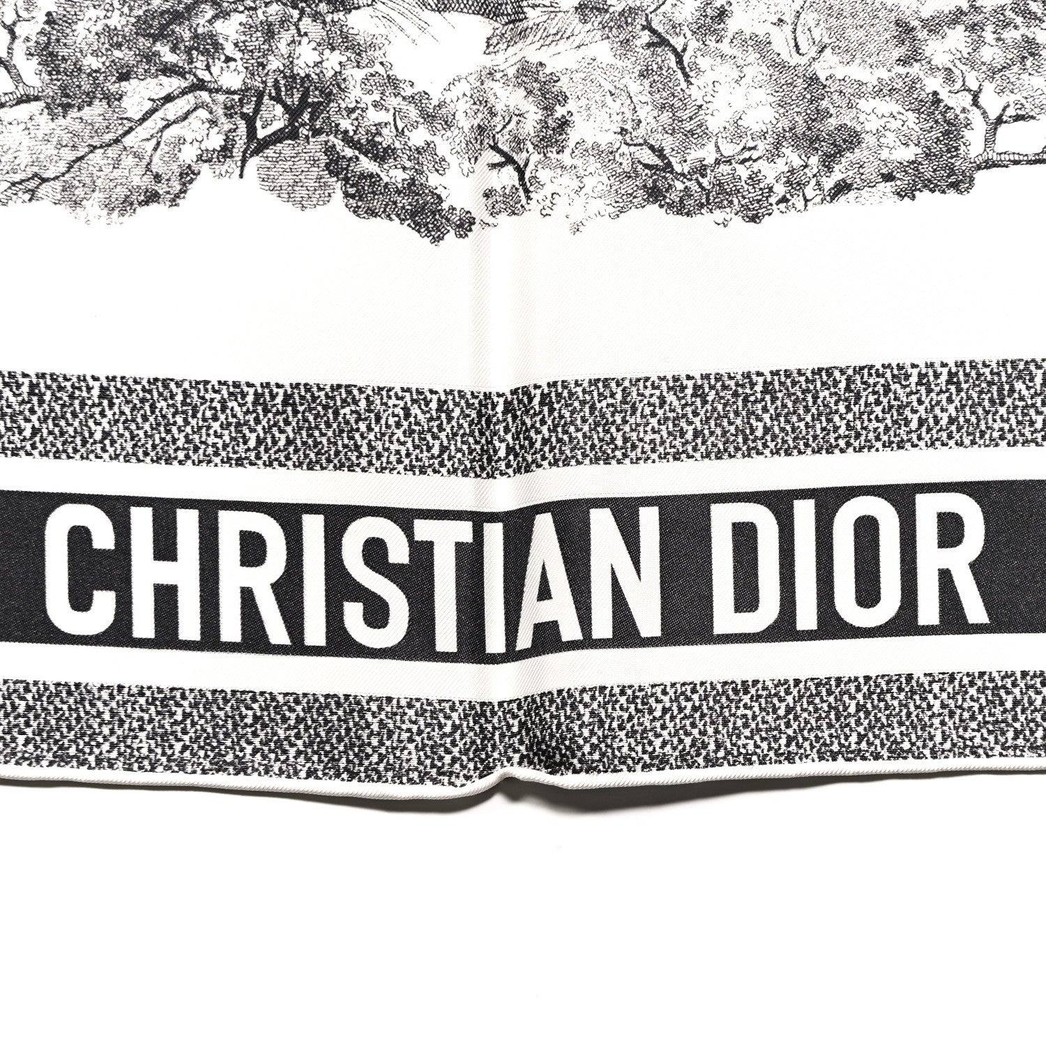 Christian Dior Silk Toile De Jouy Scarf Blue Marine 2 of 3