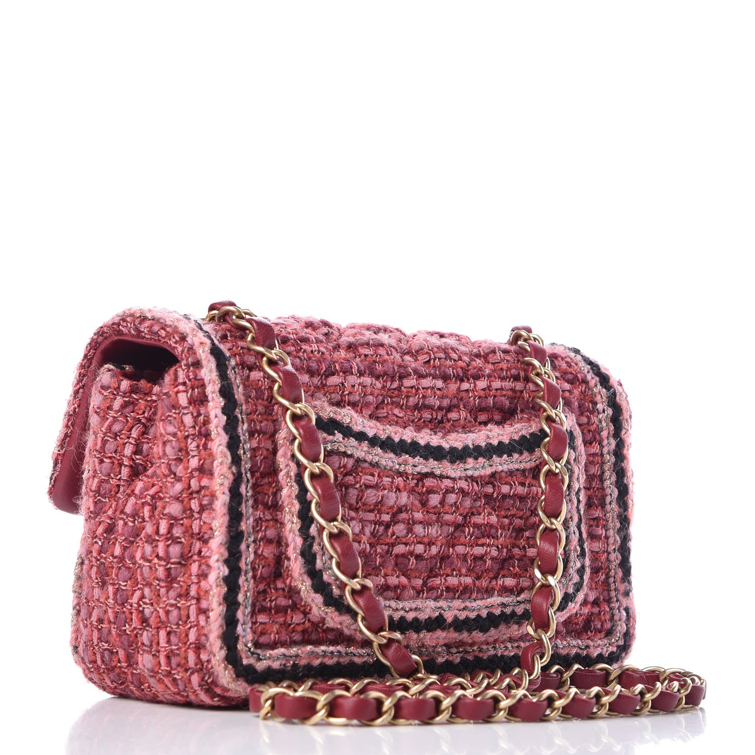 Chanel Crochet Embroidered Mini Rectangular Flap Red 3 of 11