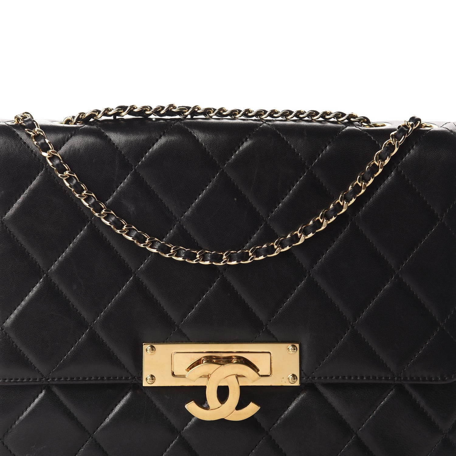 Chanel Lambskin Quilted Medium Golden Class Flap Black 14 of 14