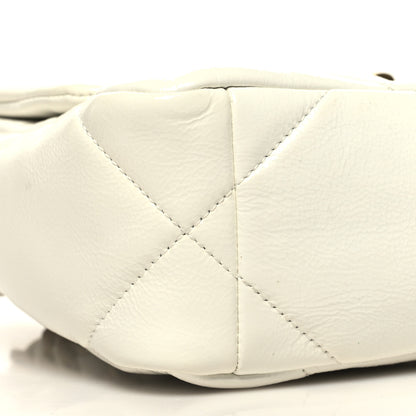 Chanel Shiny Crumpled Calfskin Quilted Medium Chanel 19 Flap White 9 of 11