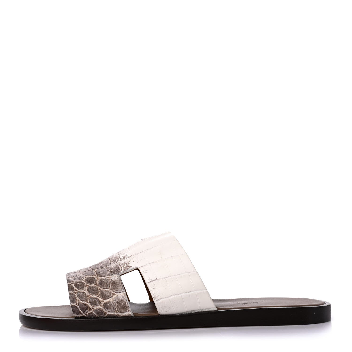 Hermes Matte Niloticus Crocodile Himalaya Izmir Sandals 39 White 1 of 4
