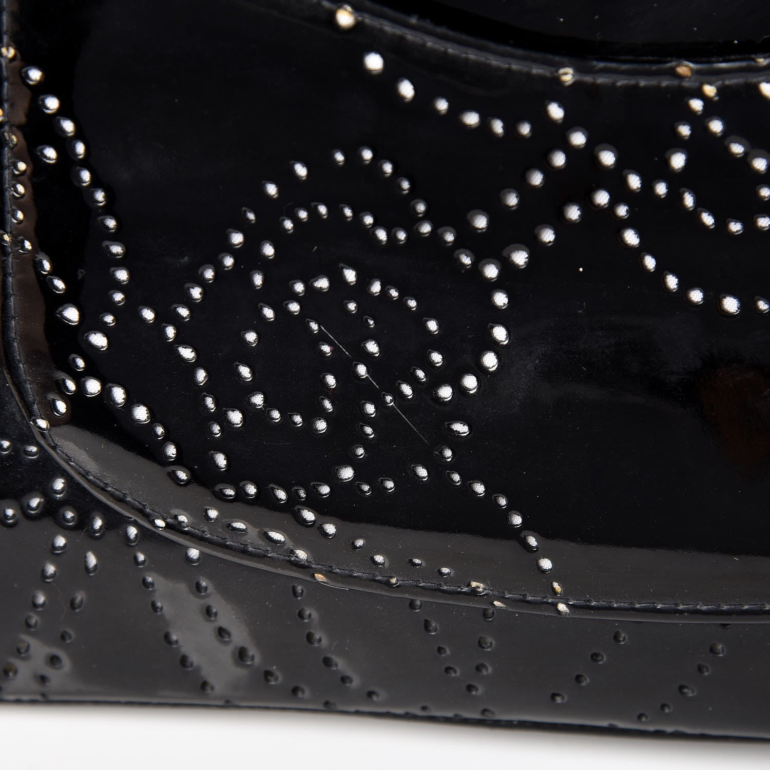 Chanel Patent Perforated Camellia Medium Single Flap Black 19 of 20