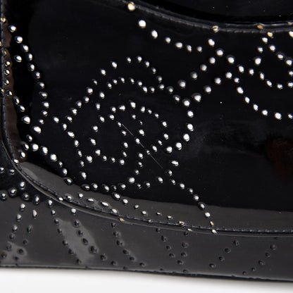 Chanel Patent Perforated Camellia Medium Single Flap Black 19 of 20