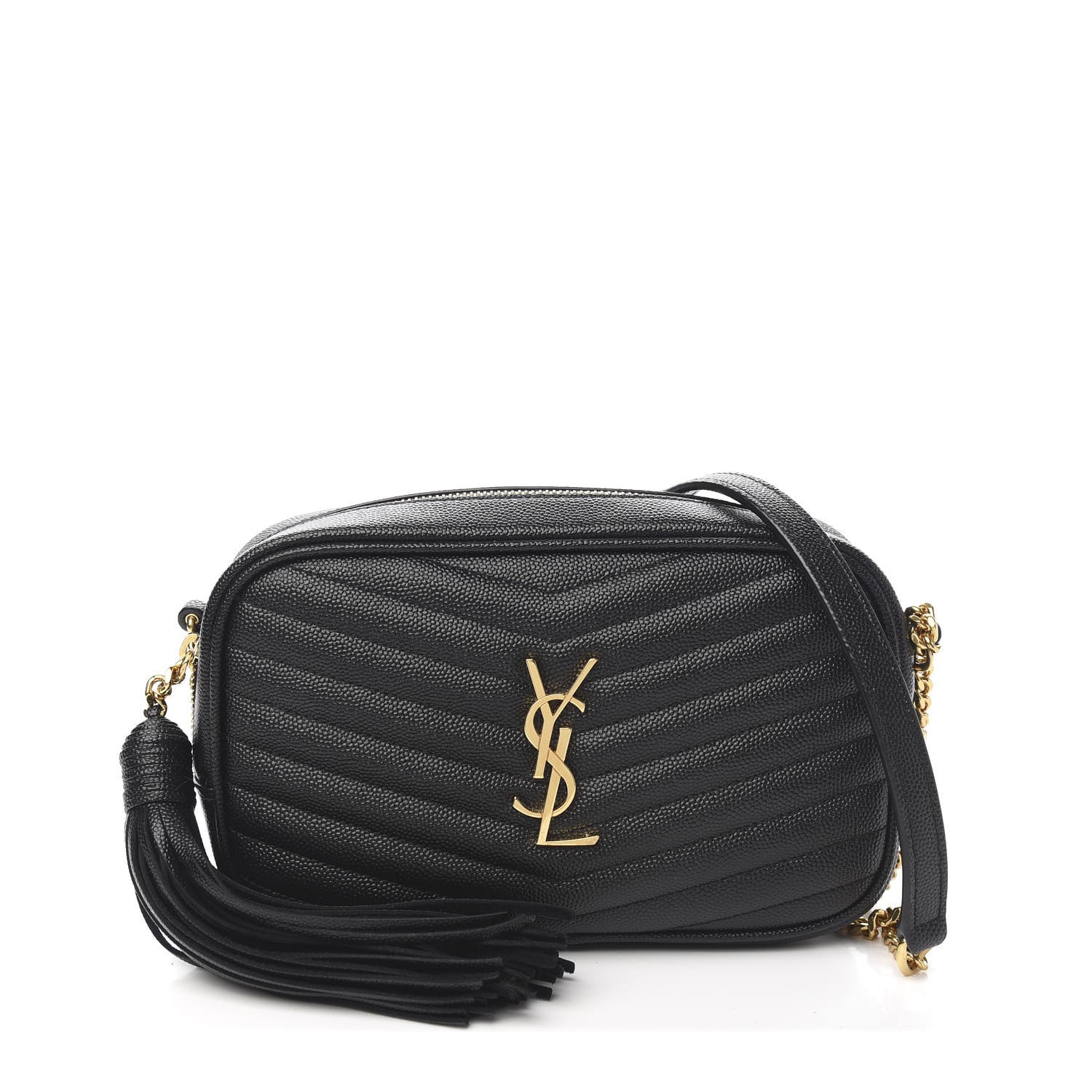 Saint Laurent Grain De Poudre Matelasse Monogram Mini Lou Camera Bag Black 1 of 9