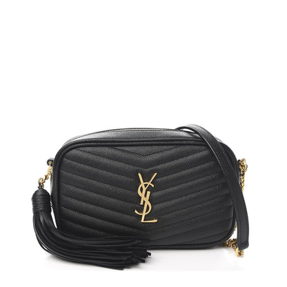 Saint Laurent Grain De Poudre Matelasse Monogram Mini Lou Camera Bag Black 1 of 9