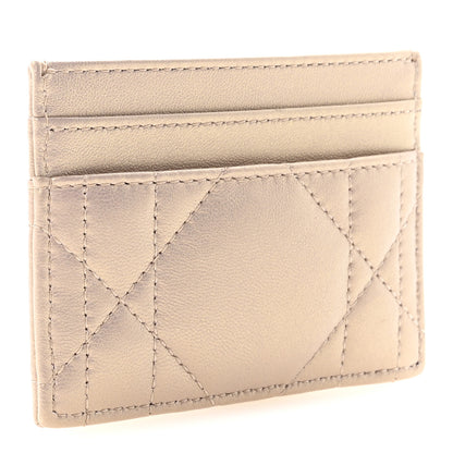 Christian Dior Lambskin Cannage Caro Freesia Card Holder Bronze Rose 3 of 8