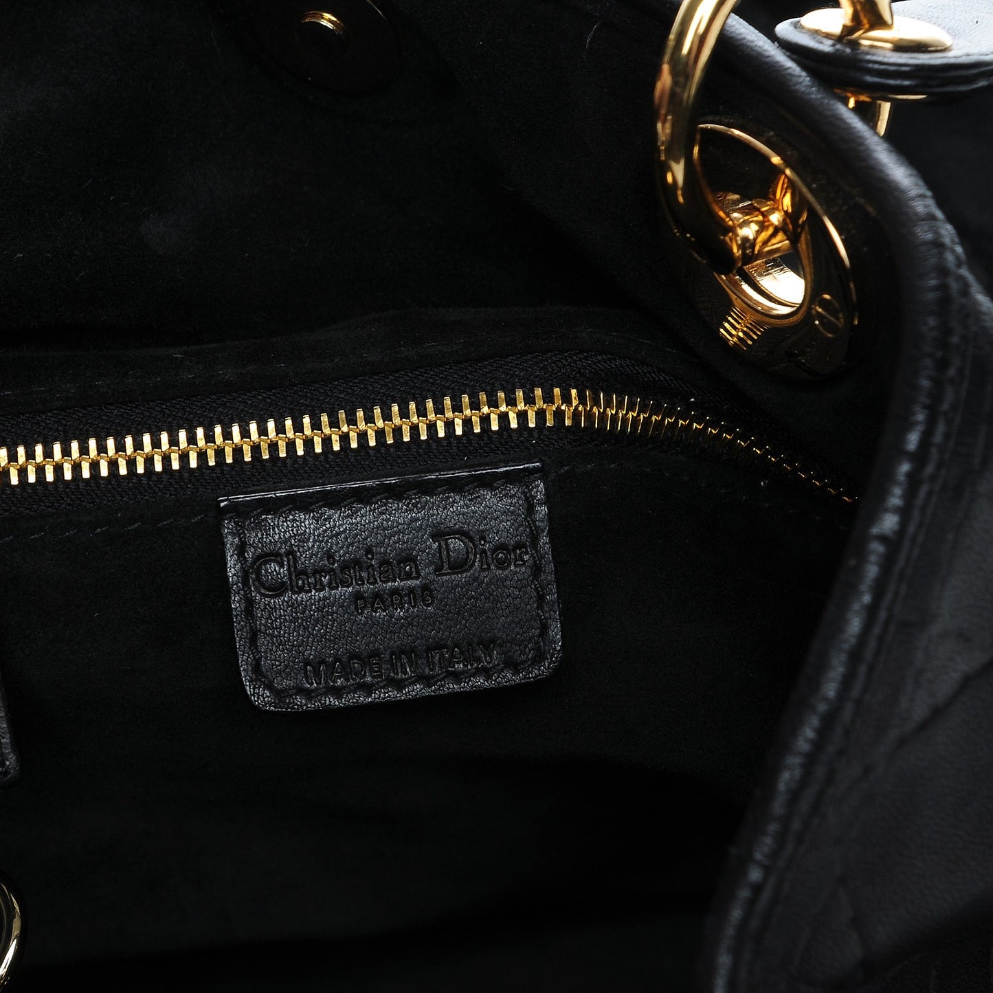 Lambskin Cannage Large Soft Lady Dior Shopping Tote Black