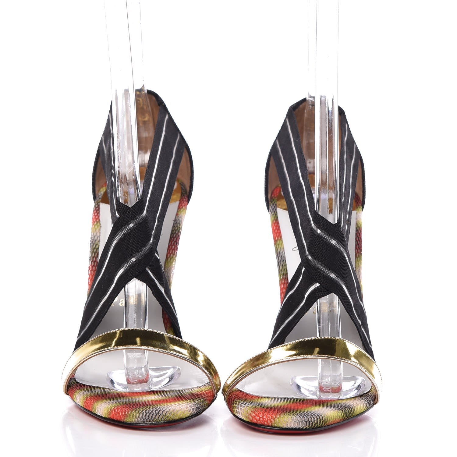 Christian Louboutin Specchio Pira Res Techno Elastagram 100 Sandals 39 Version Black 2 of 8