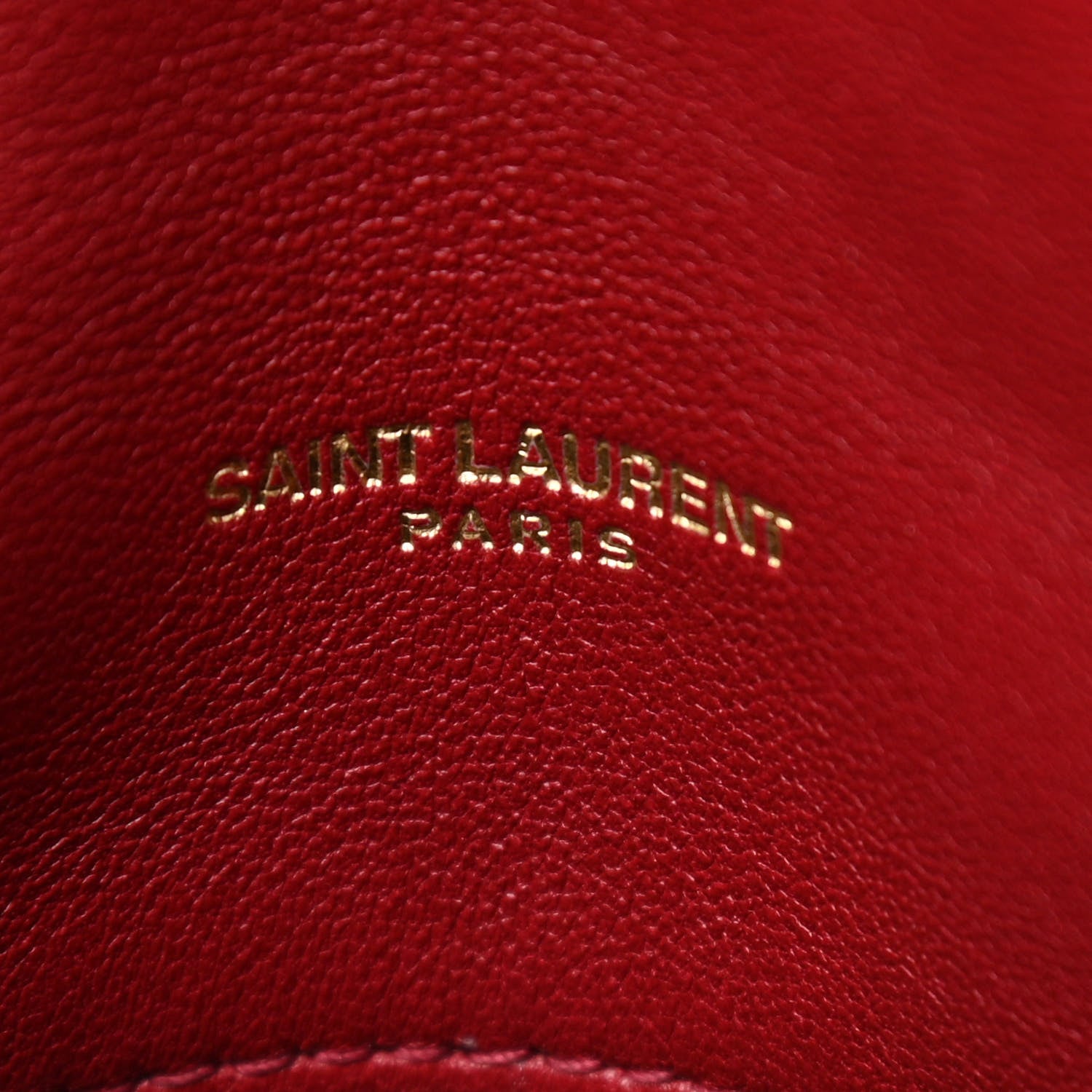 Saint Laurent Lambskin Quilted Small Loulou Puffer Monogram Chain Satchel Red 7 of 10