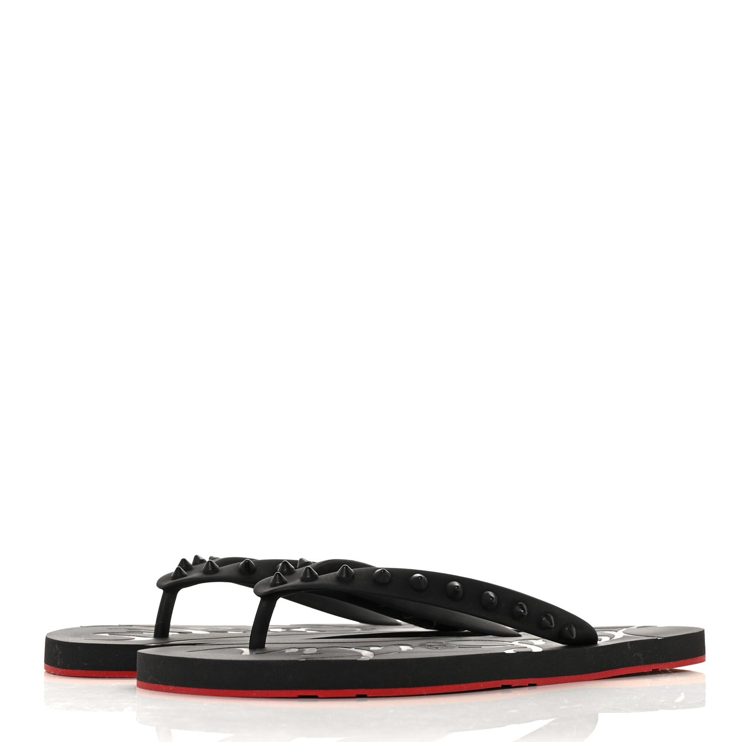 Rubber Spike Loubi Donna Flip Flop 40 Black