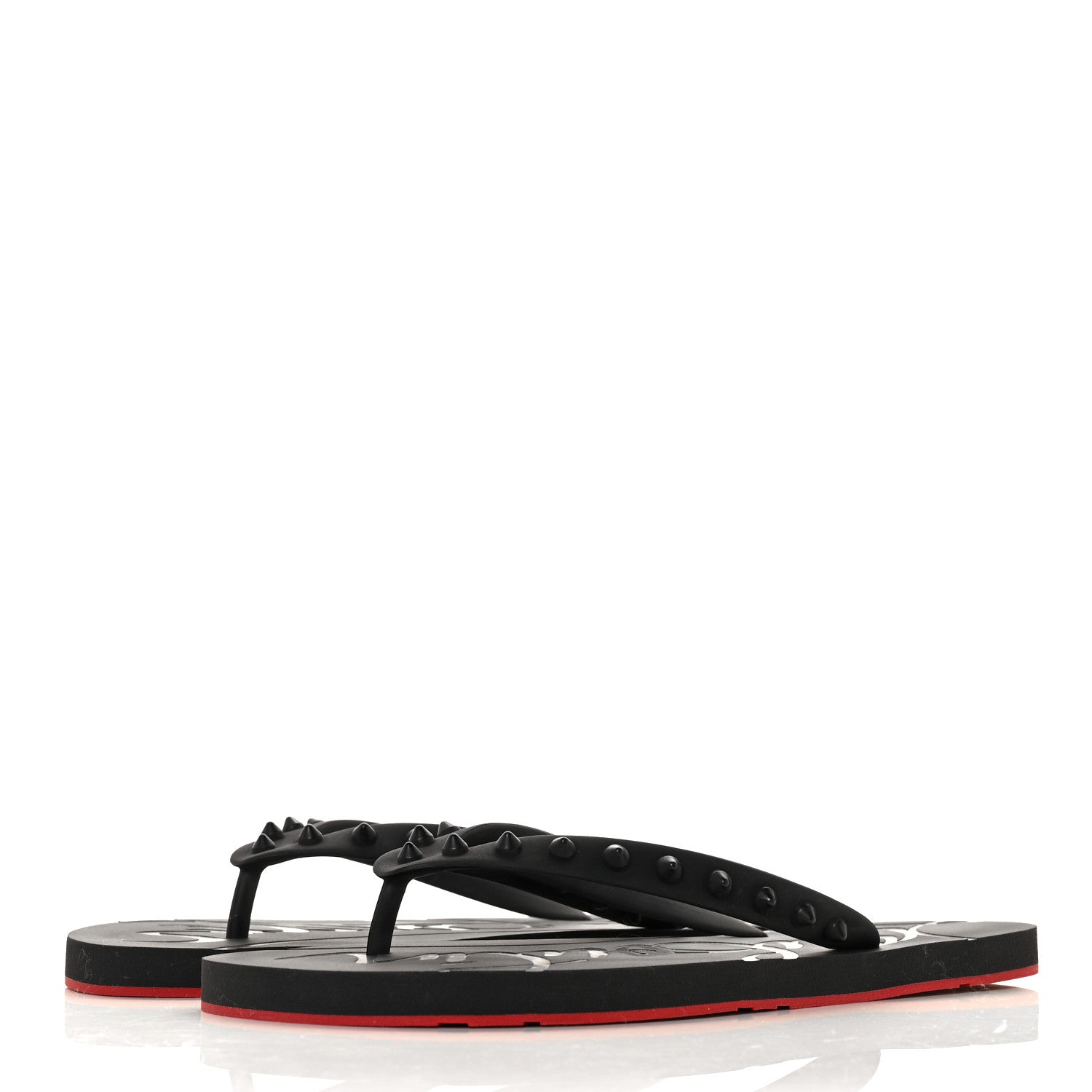 Christian Louboutin Rubber Spike Loubi Donna Flip Flop 40 Black 3 of 6