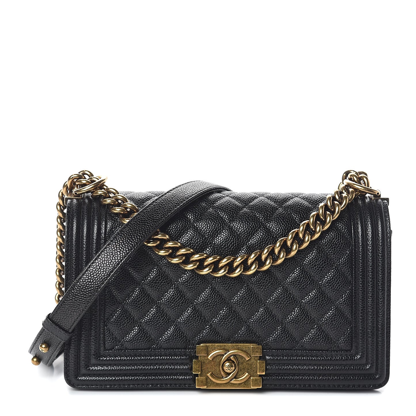 Caviar Quilted Medium Boy Flap Black