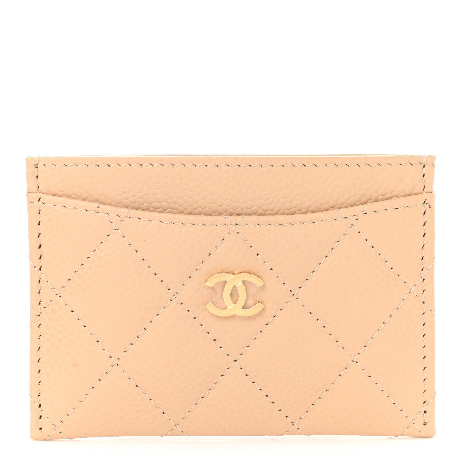 Chanel Caviar Quilted Card Holder Beige 1 of 9