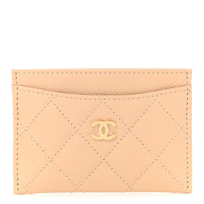 Chanel Caviar Quilted Card Holder Beige 1 of 9