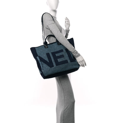 Chanel Canvas Large Shopping Tote Dark Blue 2 of 11