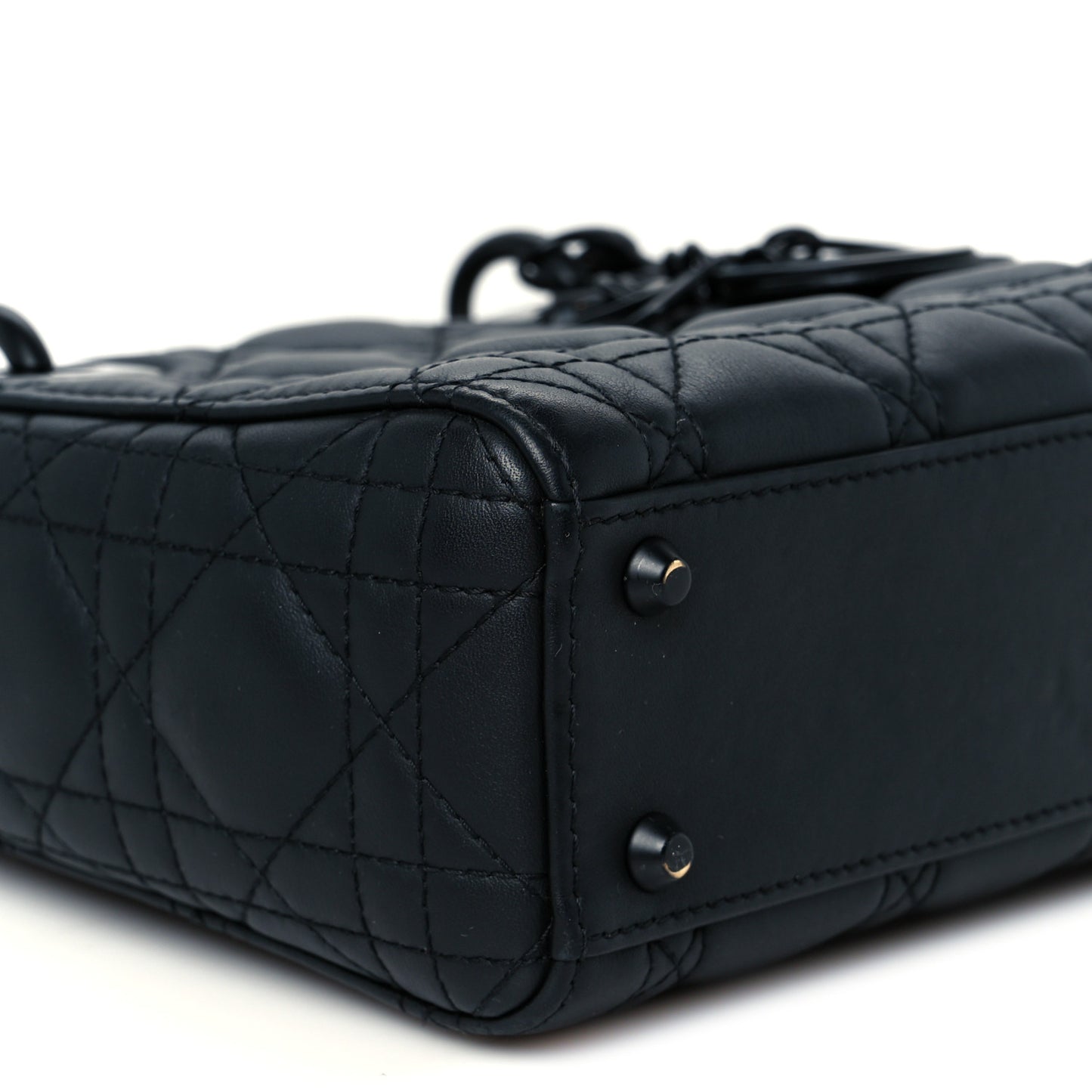 Ultra Matte Calfskin Cannage Mini Lady Dior Black