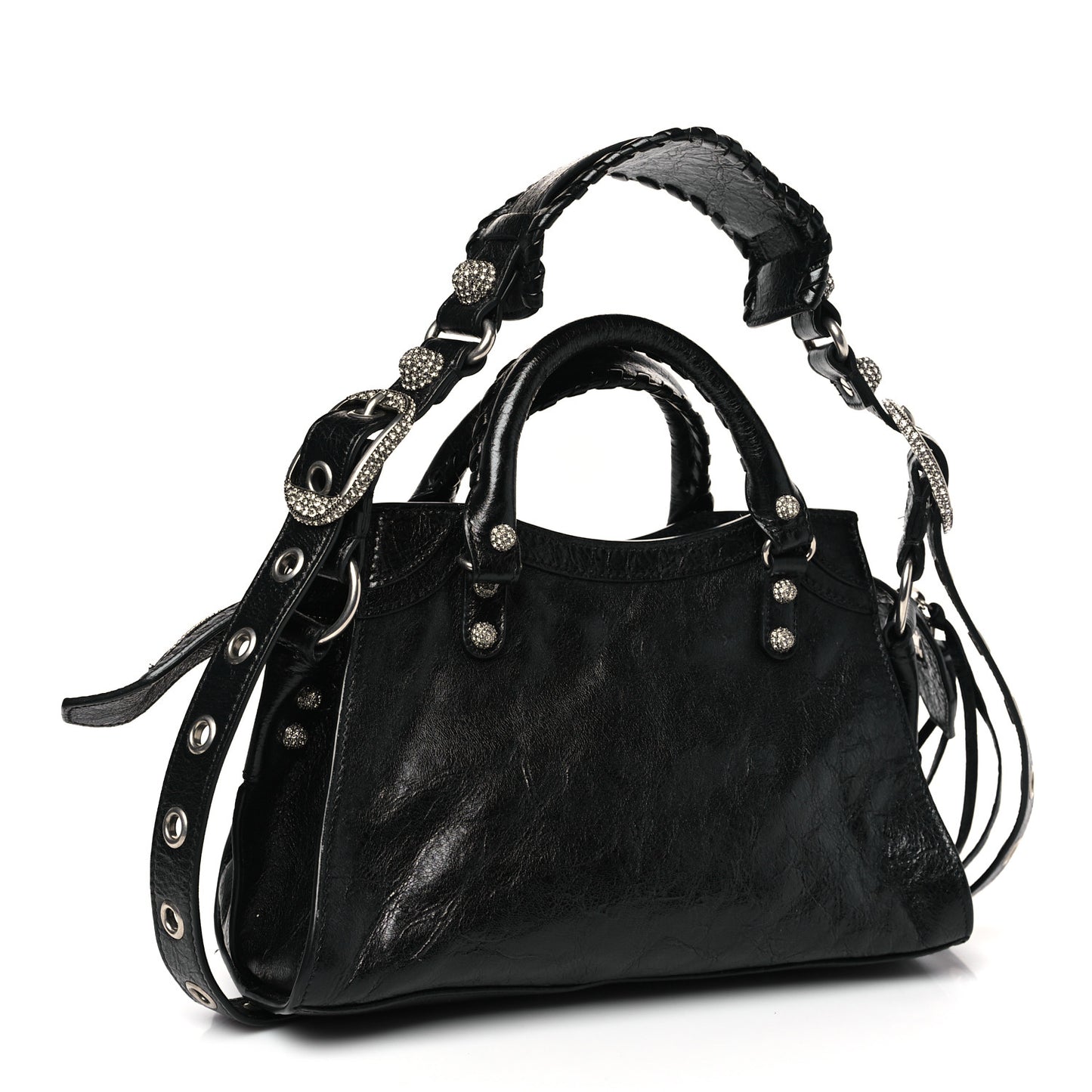 Agneau Arena Crystal Neo Cagole Handbag XS Black