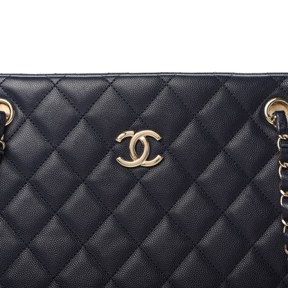 Chanel Caviar Quilted Rolled Up Tote Navy 10 of 11