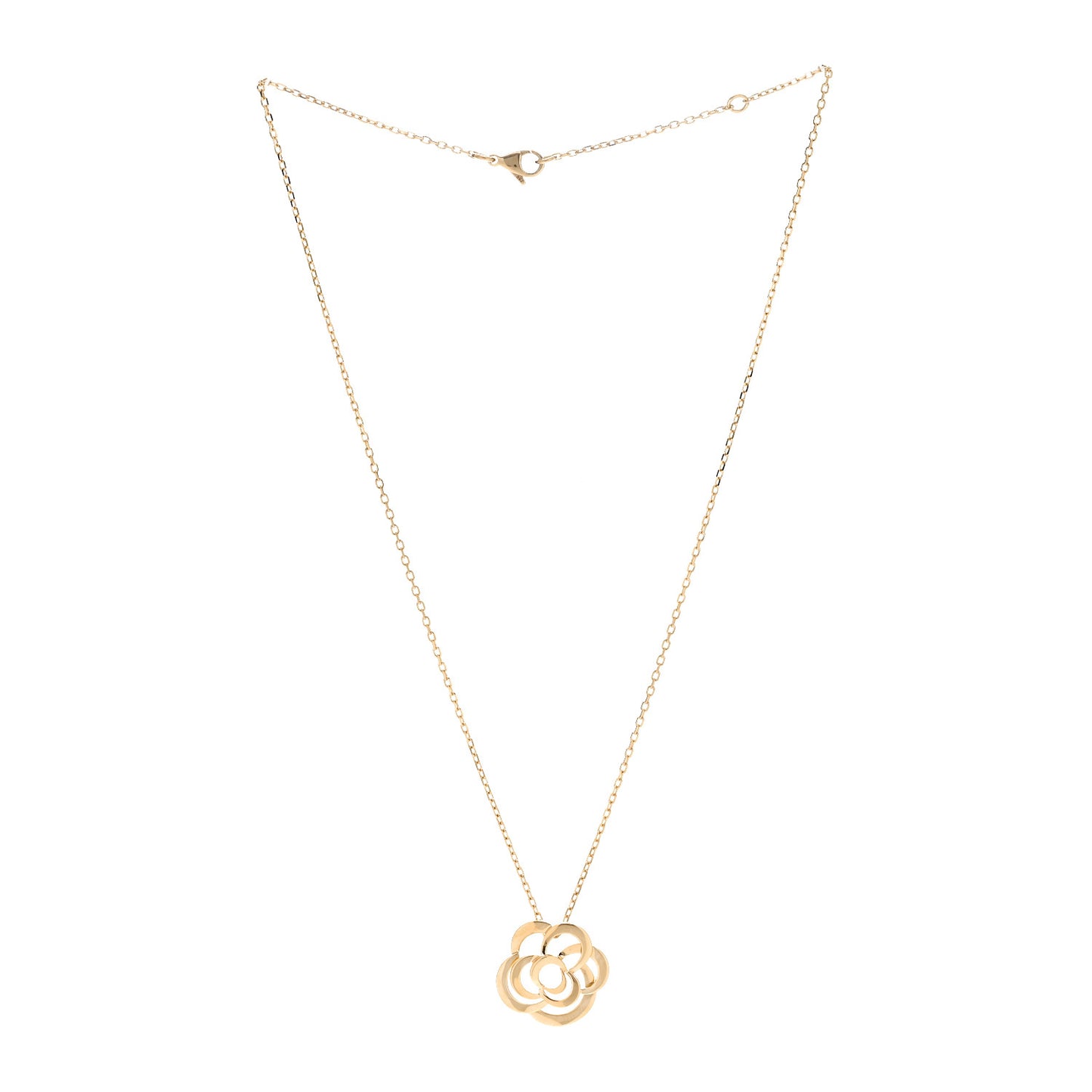18K Yellow Gold Fil de Camelia Pendant Necklace