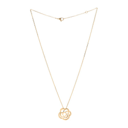 Chanel 18K Yellow Gold Fil de Camelia Pendant Necklace 2 of 4