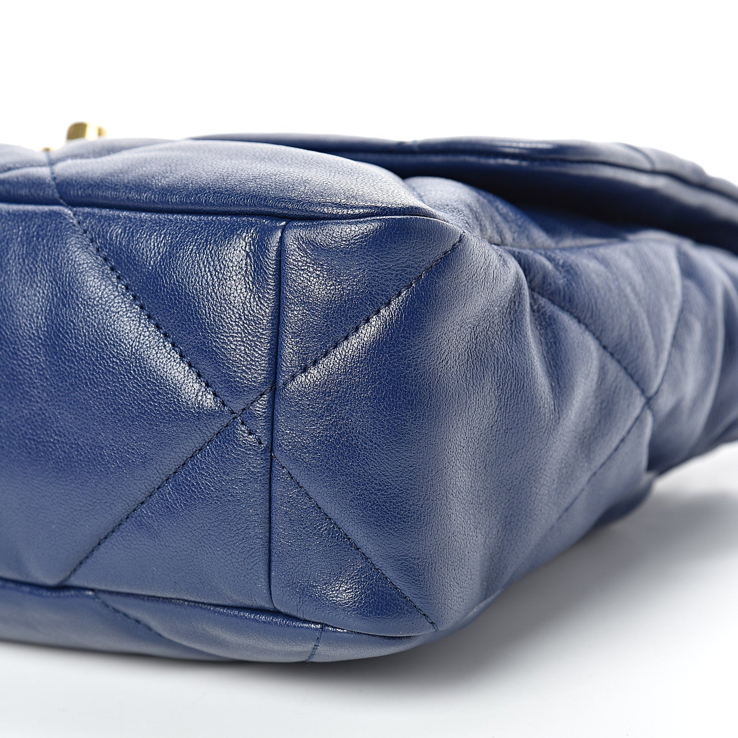 Chanel Goatskin Quilted Large 19 Flap Navy Blue 9 of 10