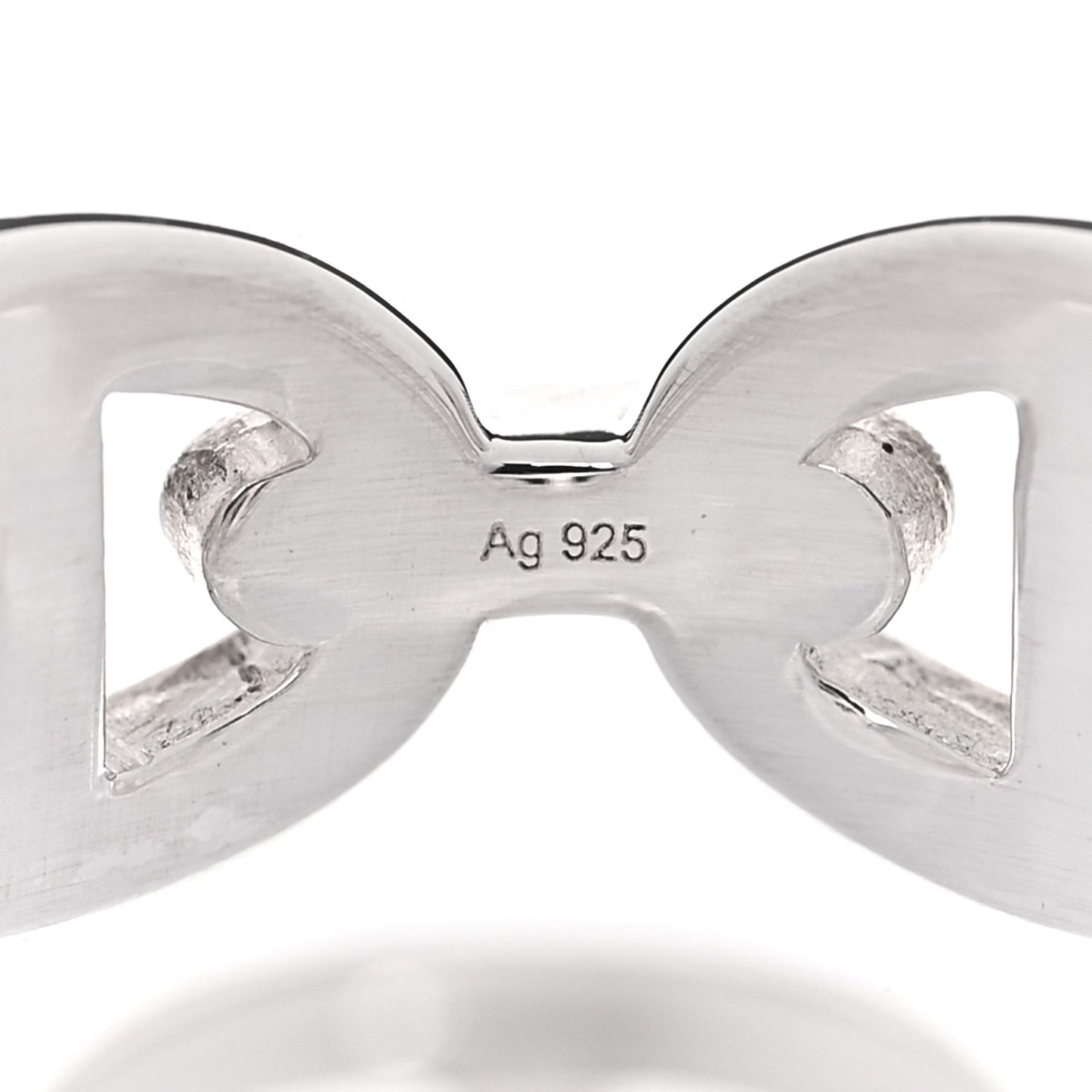 Sterling Silver PM Chaine d'Ancre Enchainee Band Ring 52 6