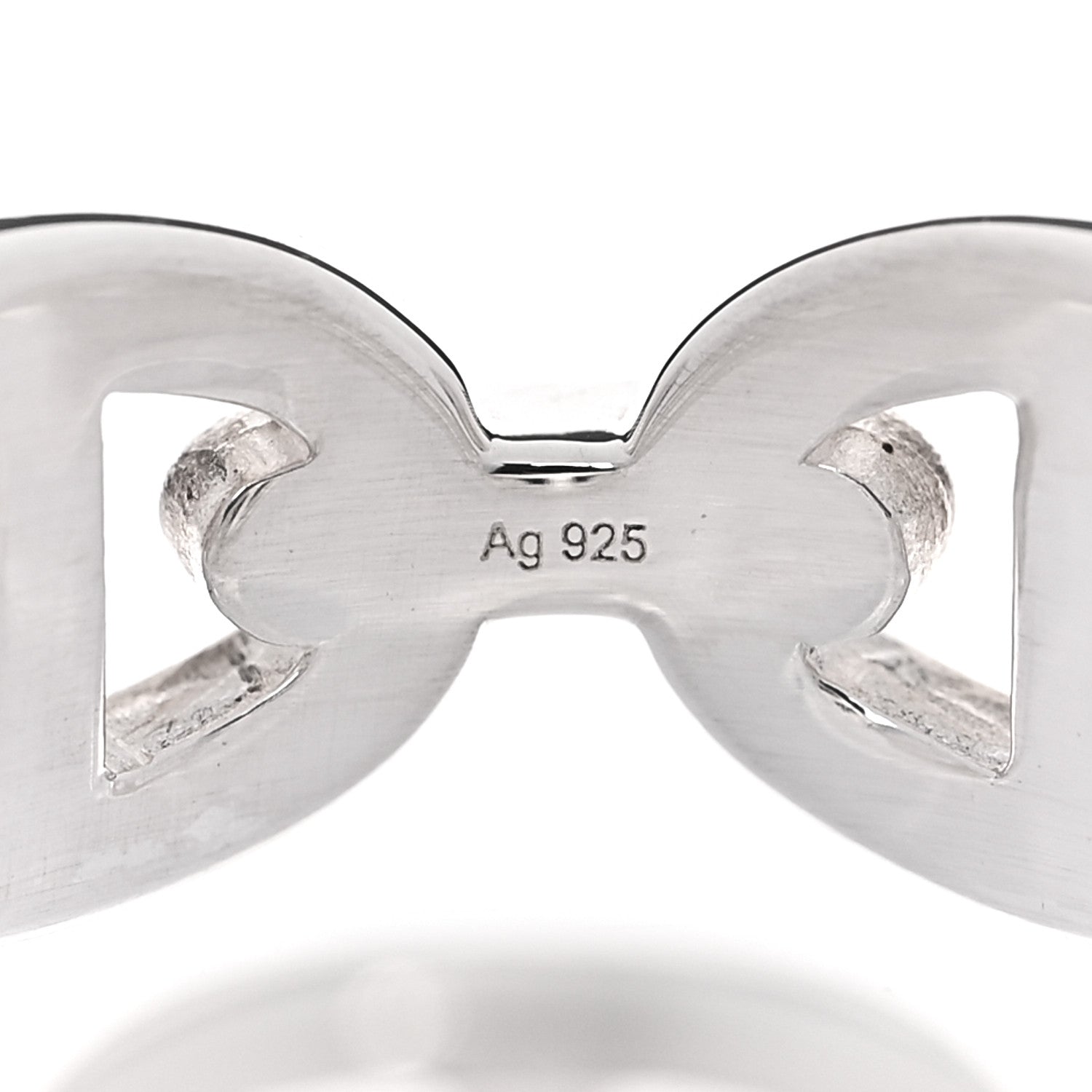 Hermes Sterling Silver PM Chaine d'Ancre Enchainee Band Ring 52 6 6 of 8