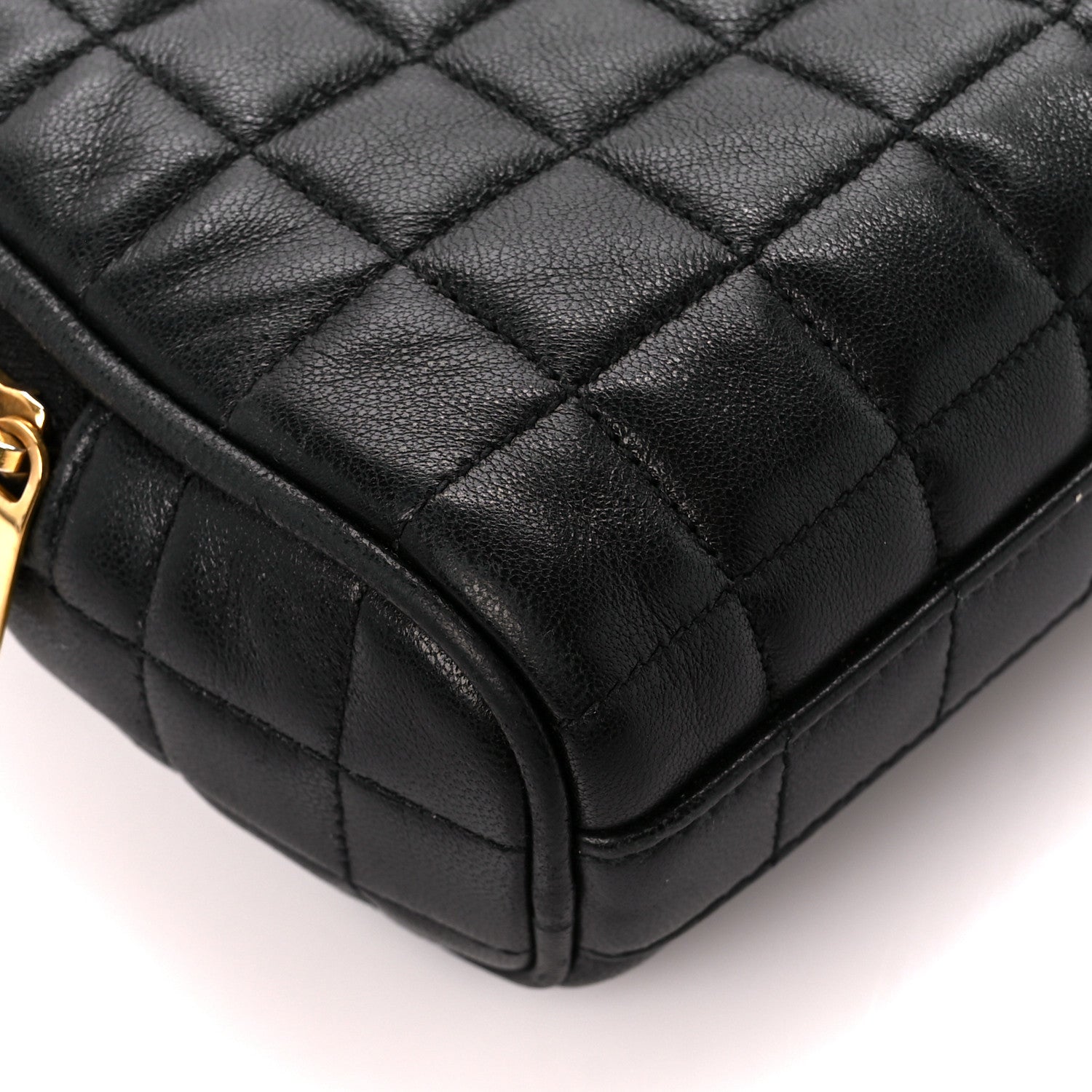 Saint Laurent Lambskin Carre Quilted Cassandre Mini Camera Bag Black 9 of 11