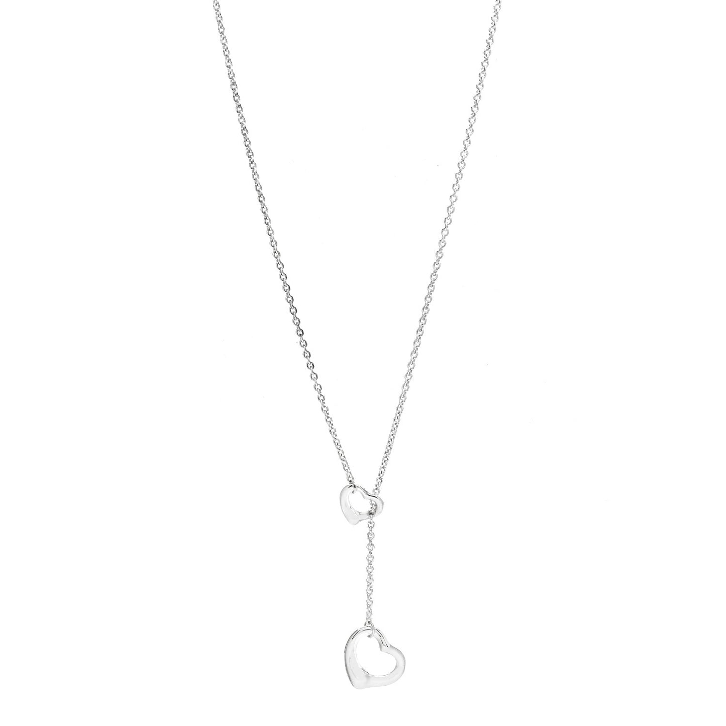 Sterling Silver Elsa Peretti Open Heart Lariat Necklace